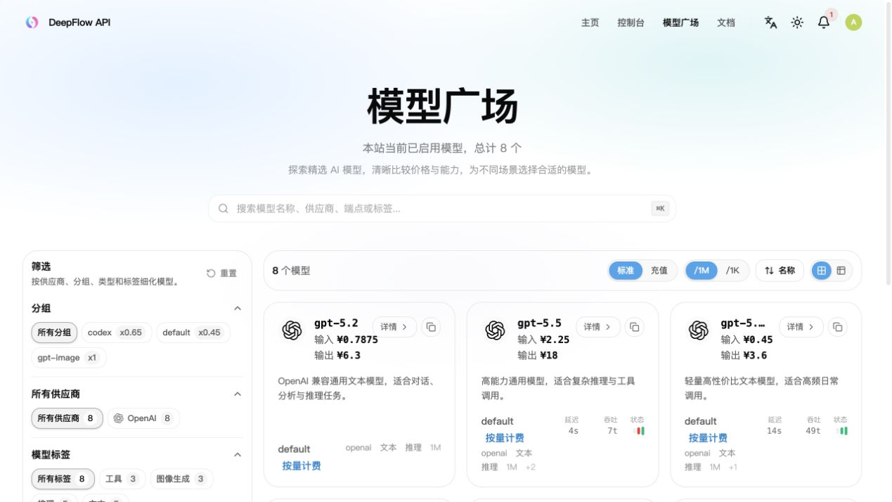 DeepFlow API 模型广场